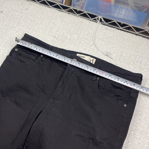 Y2K Garage Denim Black Jeans Juniors Size 13 Distressed Raw Hem Skater Grunge - Picture 10 of 12